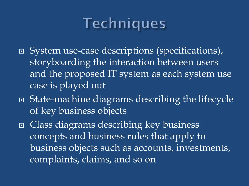 system use case descriptions specifications
