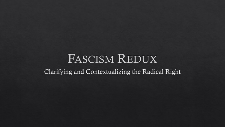 f ascism r edux clarifying and contextualizing