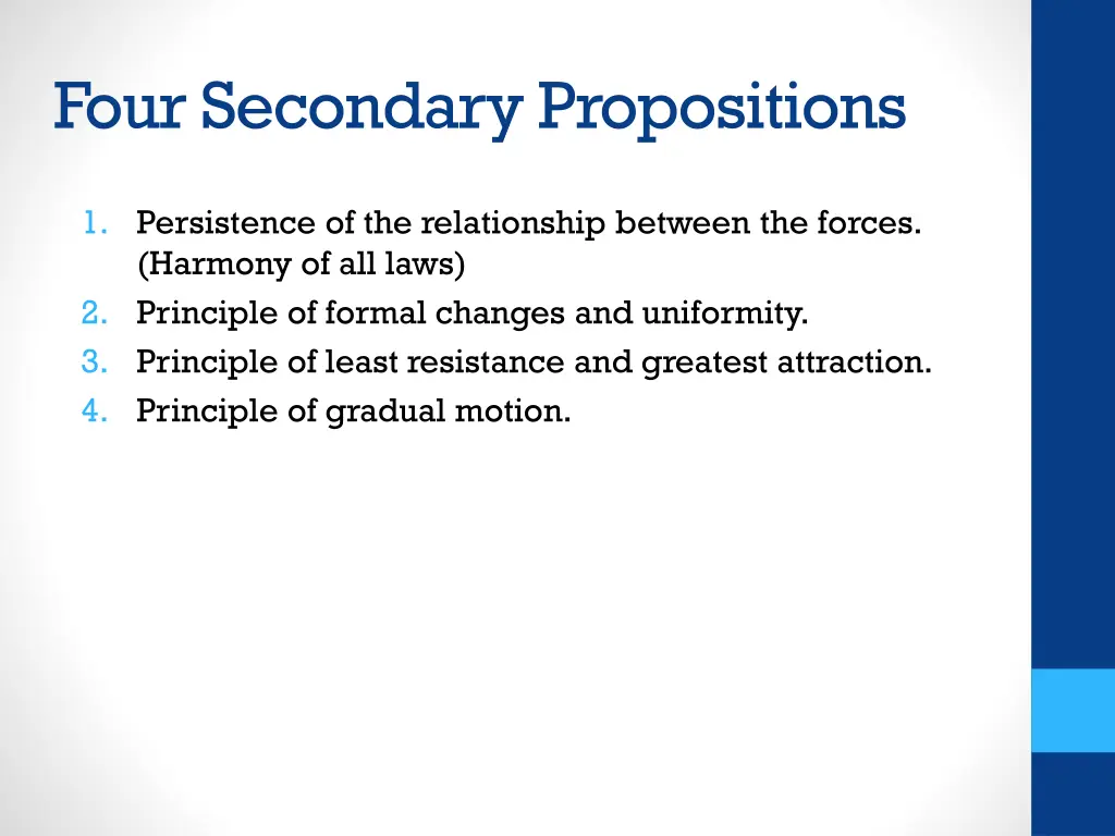 four secondary propositions