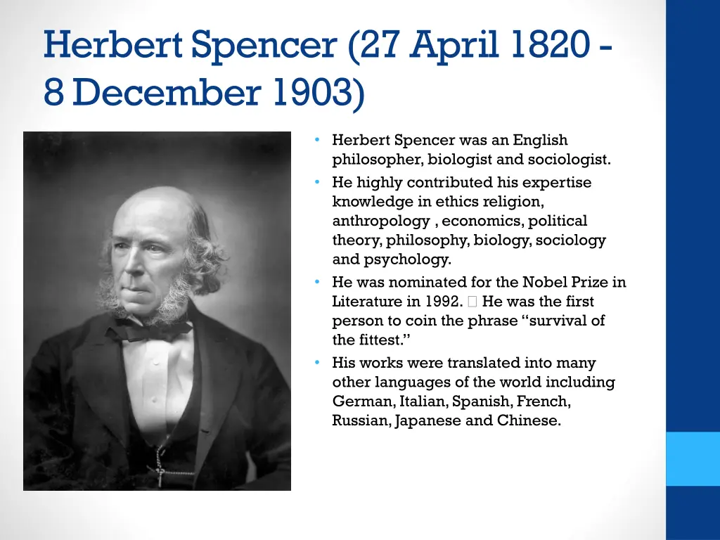 herbert spencer 27 april 1820 8december1903