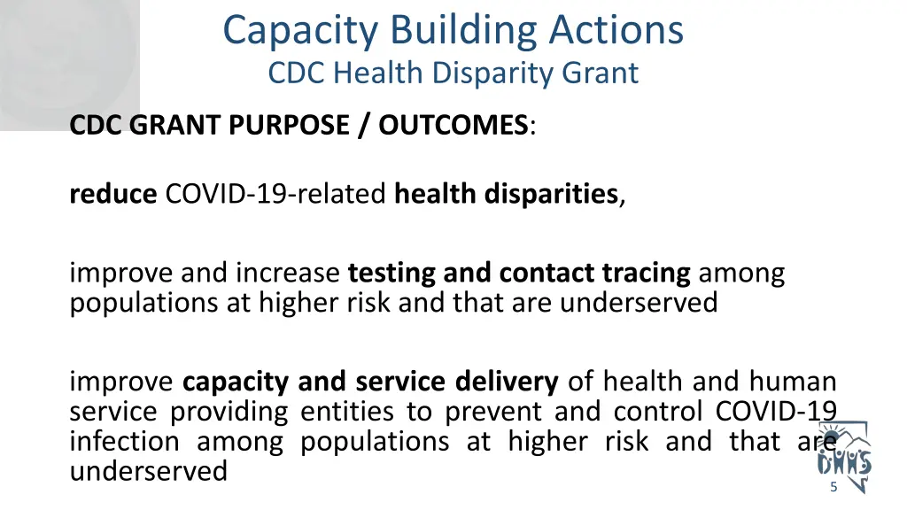 capacity building actions cdc health disparity