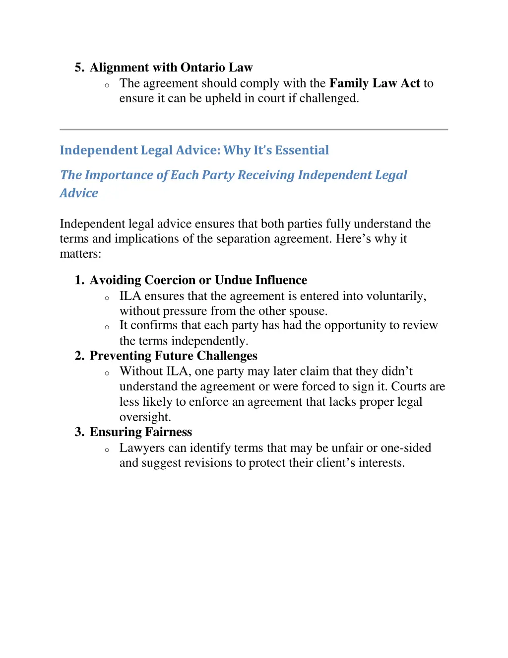 5 alignment with ontario law o the agreement