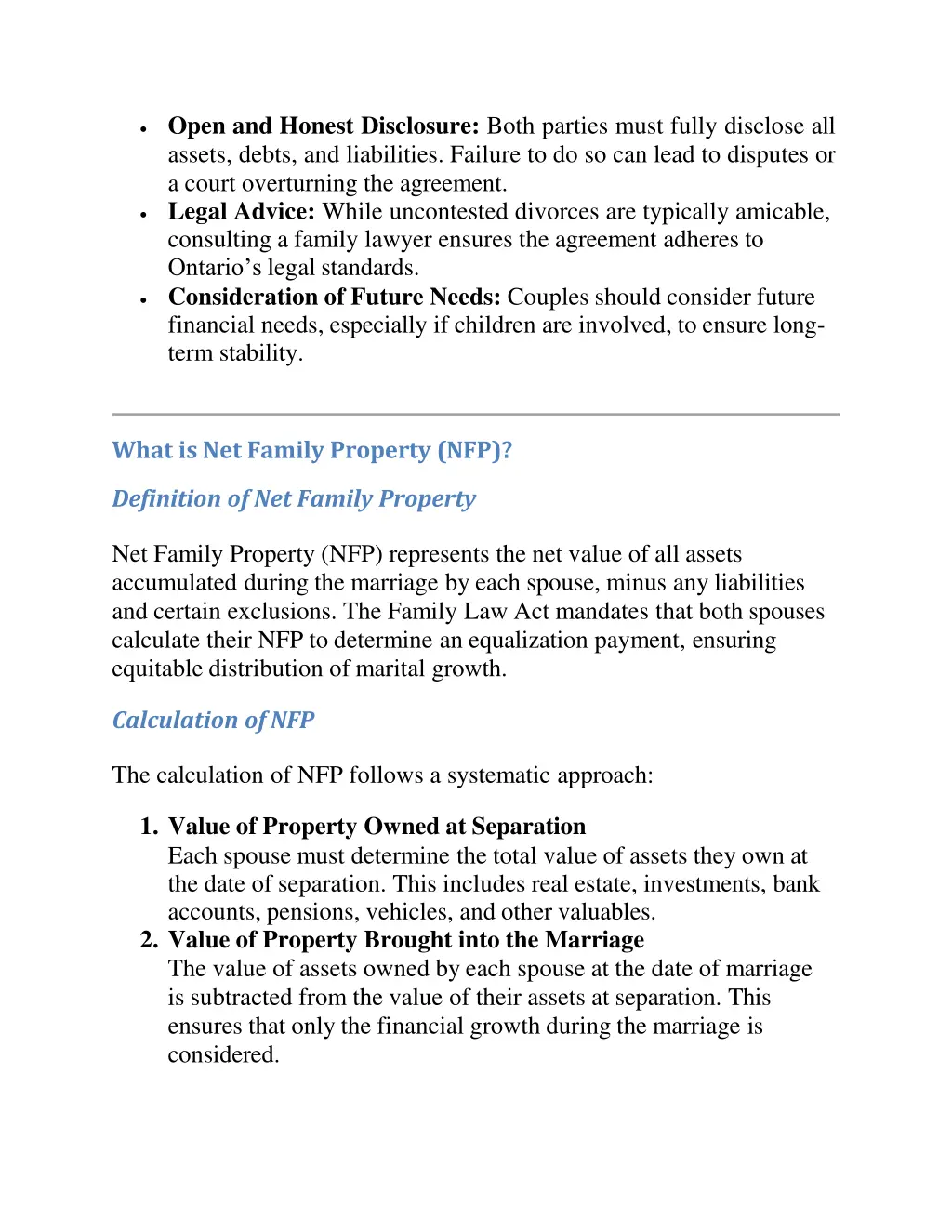 open and honest disclosure both parties must