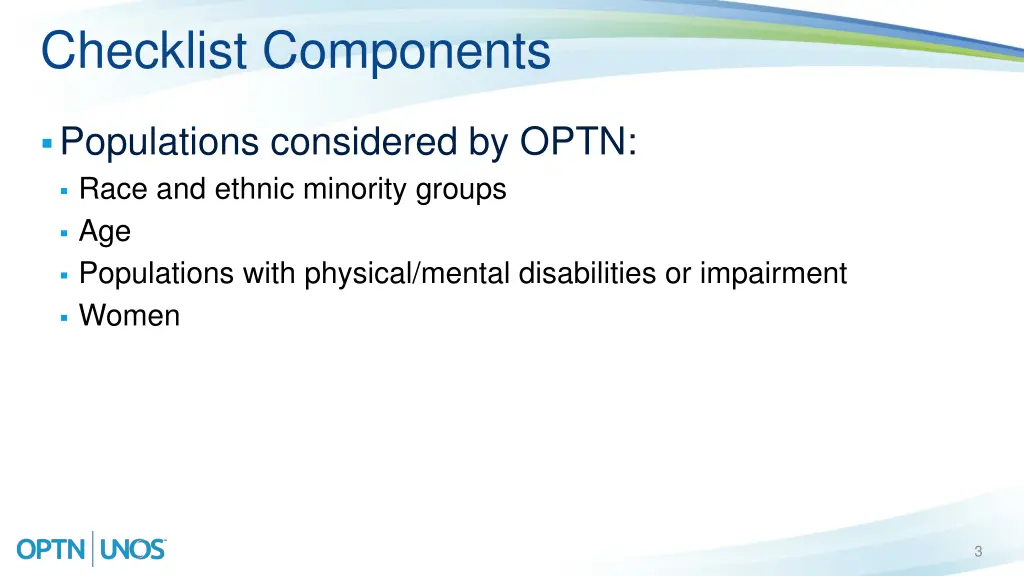 checklist components