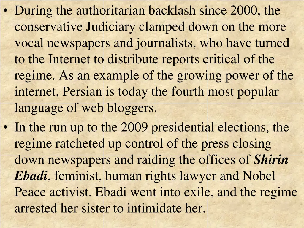 during the authoritarian backlash since 2000