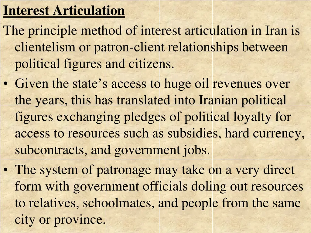 interest articulation the principle method