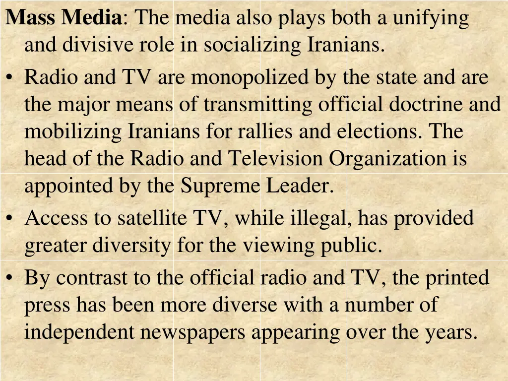 mass media the media also plays both a unifying
