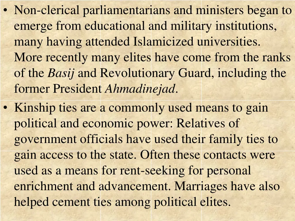 non clerical parliamentarians and ministers began