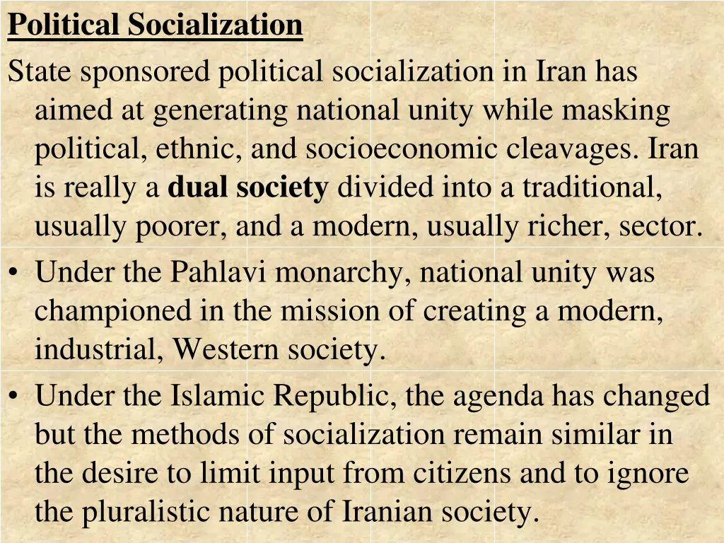 political socialization state sponsored political