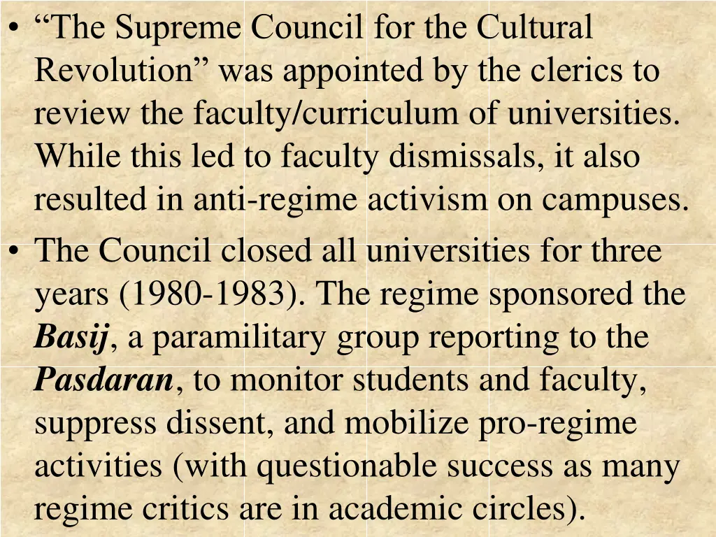 the supreme council for the cultural revolution