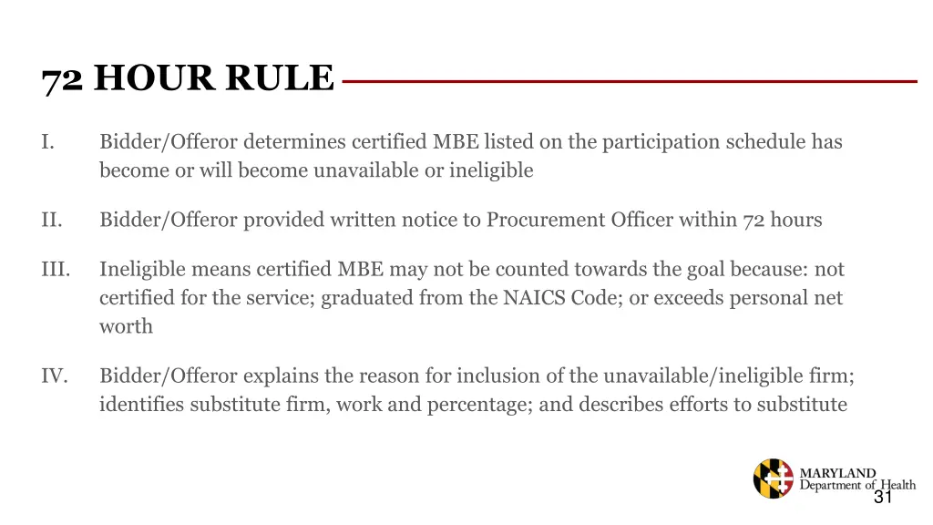 72 hour rule