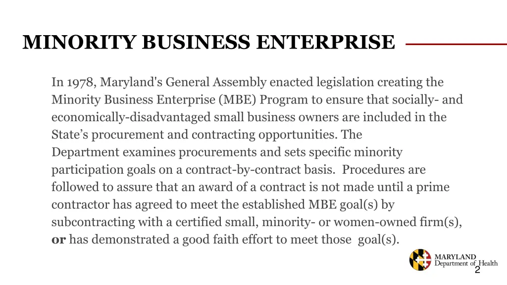 minority business enterprise