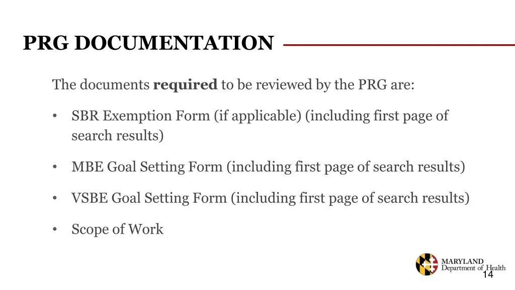 prg documentation