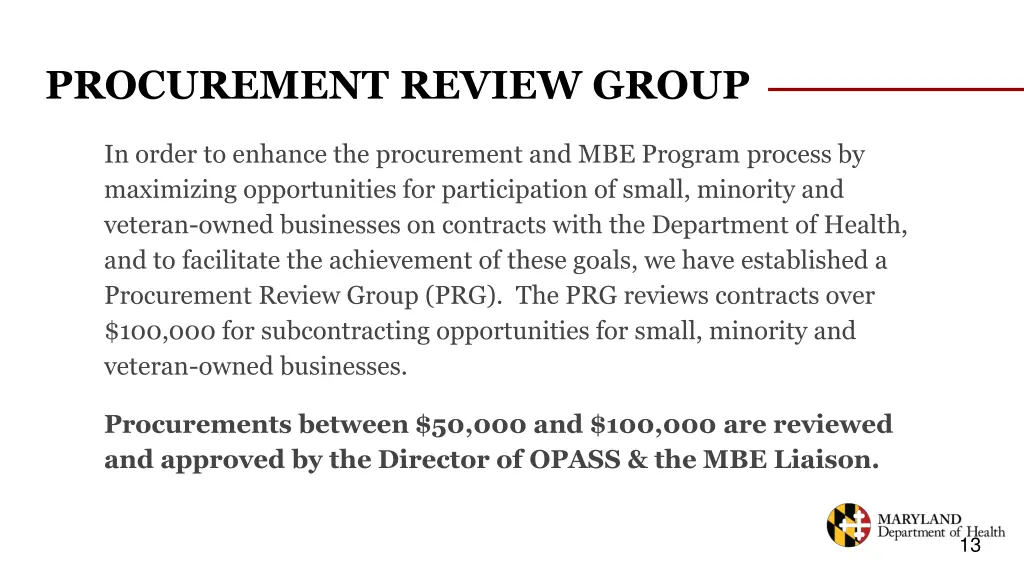 procurement review group