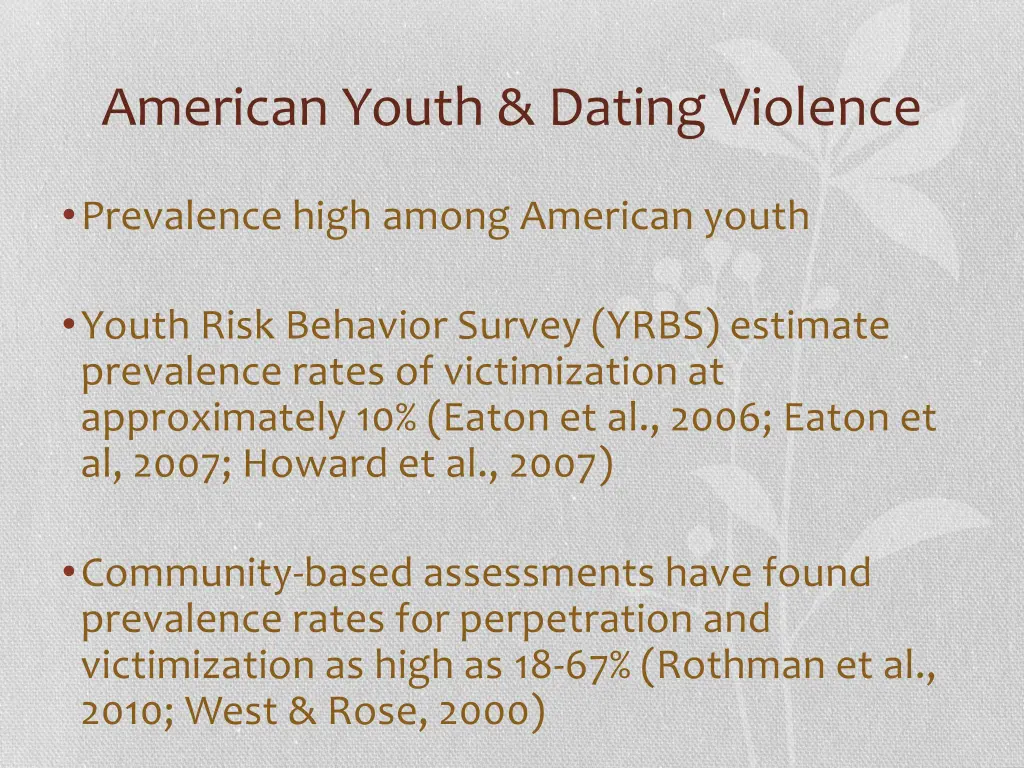 american youth dating violence