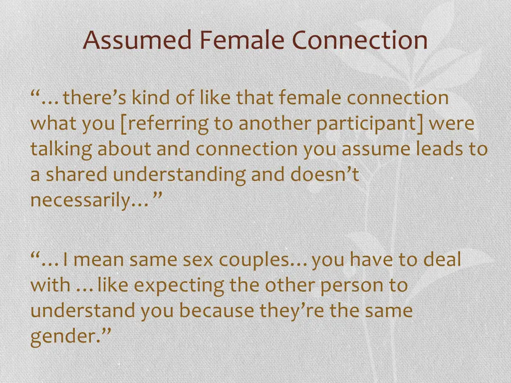 assumed female connection 1