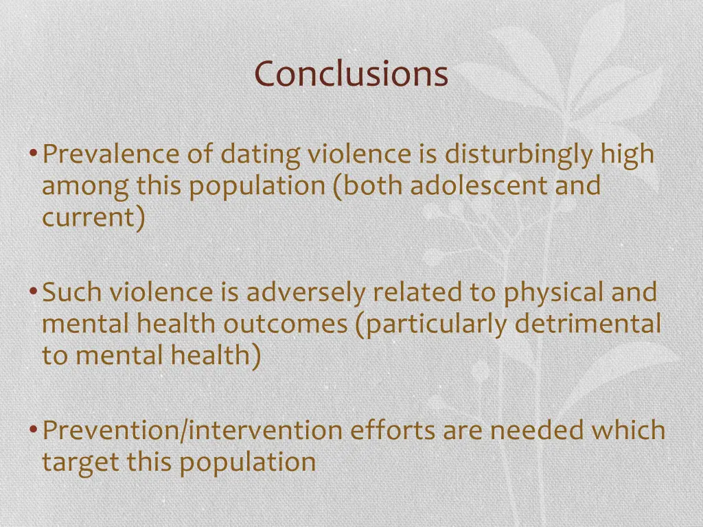 conclusions