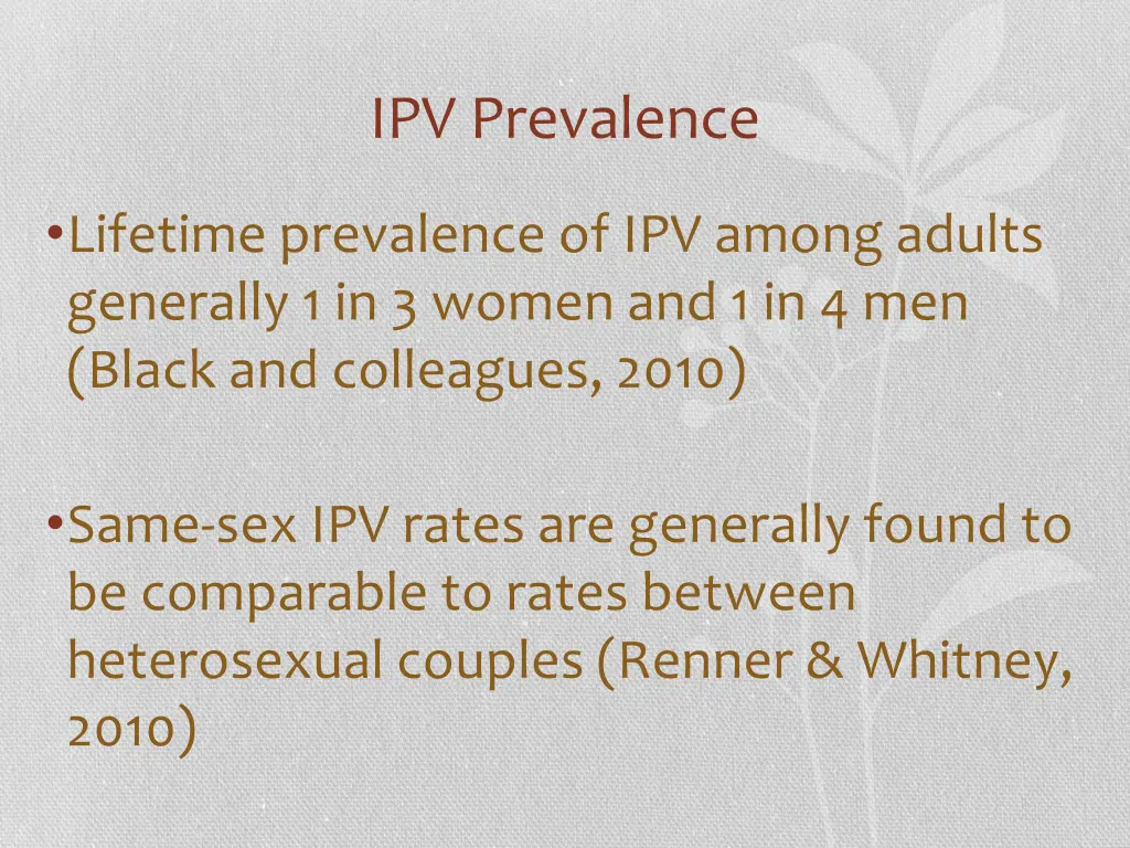 ipv prevalence