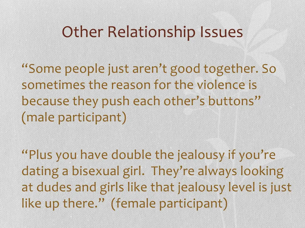 other relationship issues