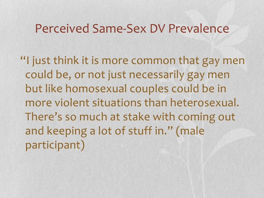 perceived same sex dv prevalence 1