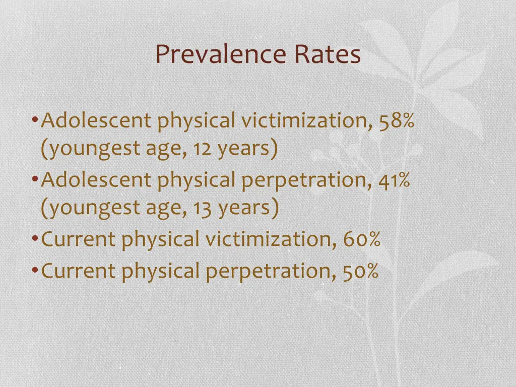 prevalence rates
