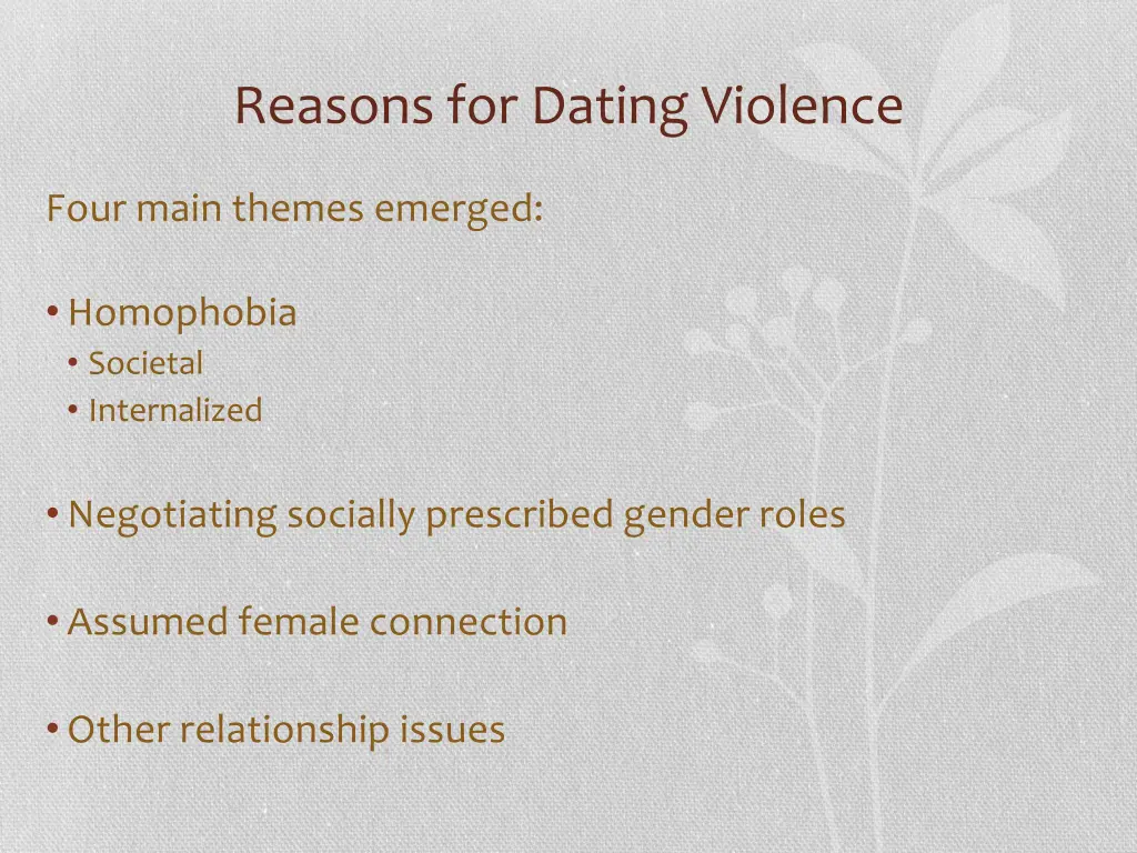 reasons for dating violence
