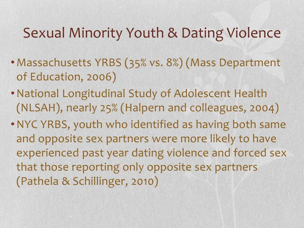 sexual minority youth dating violence