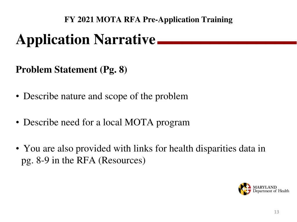 fy 2021 mota rfa pre application training 10