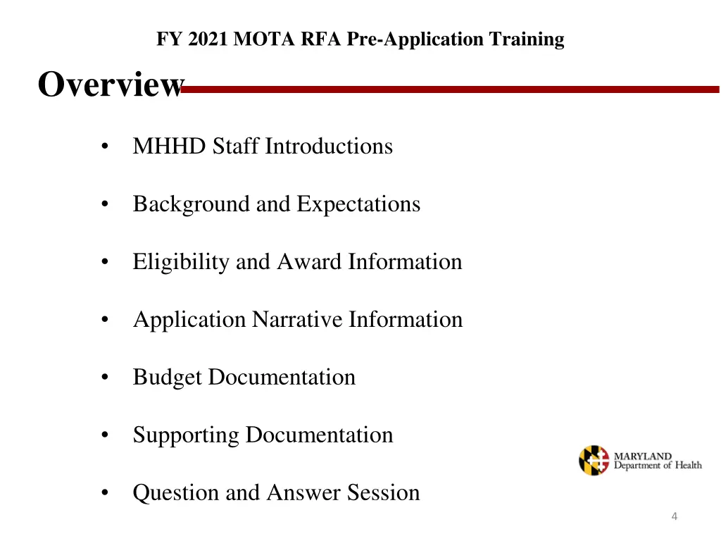 fy 2021 mota rfa pre application training 2