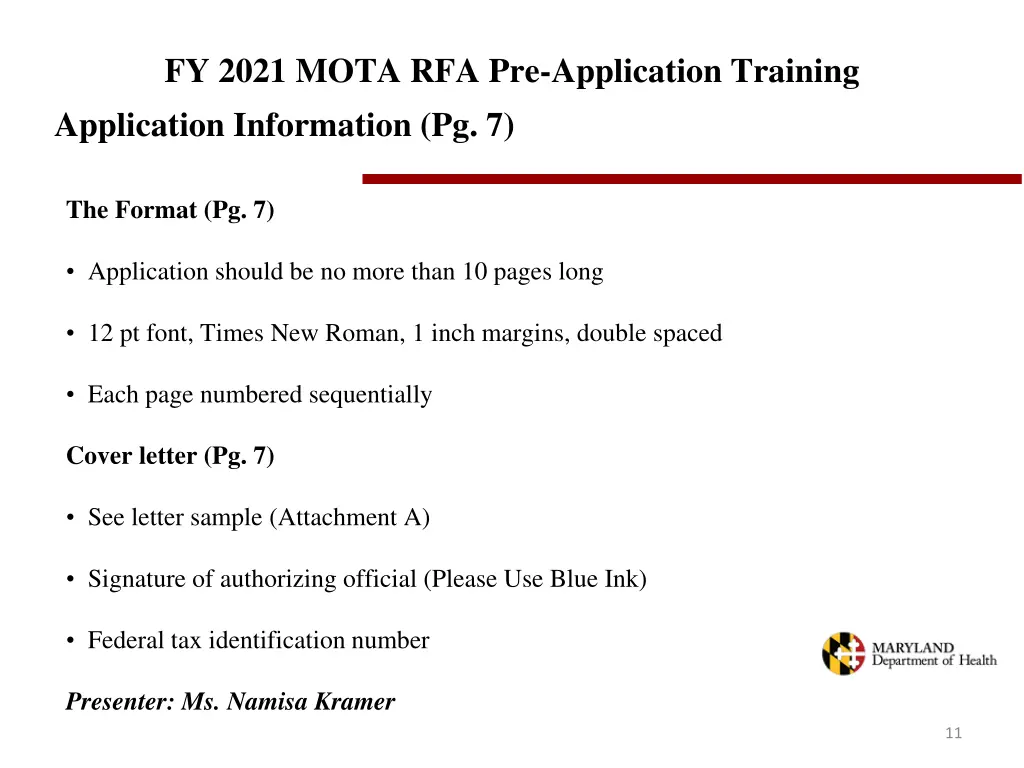 fy 2021 mota rfa pre application training 8