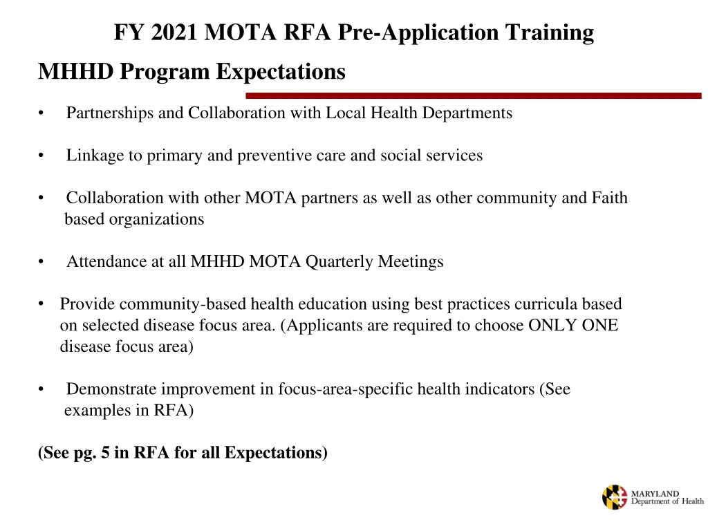 fy 2021 mota rfa pre application training mhhd