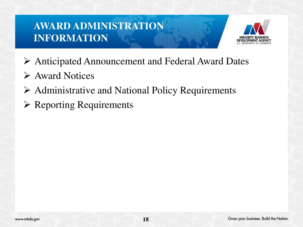 award administration information