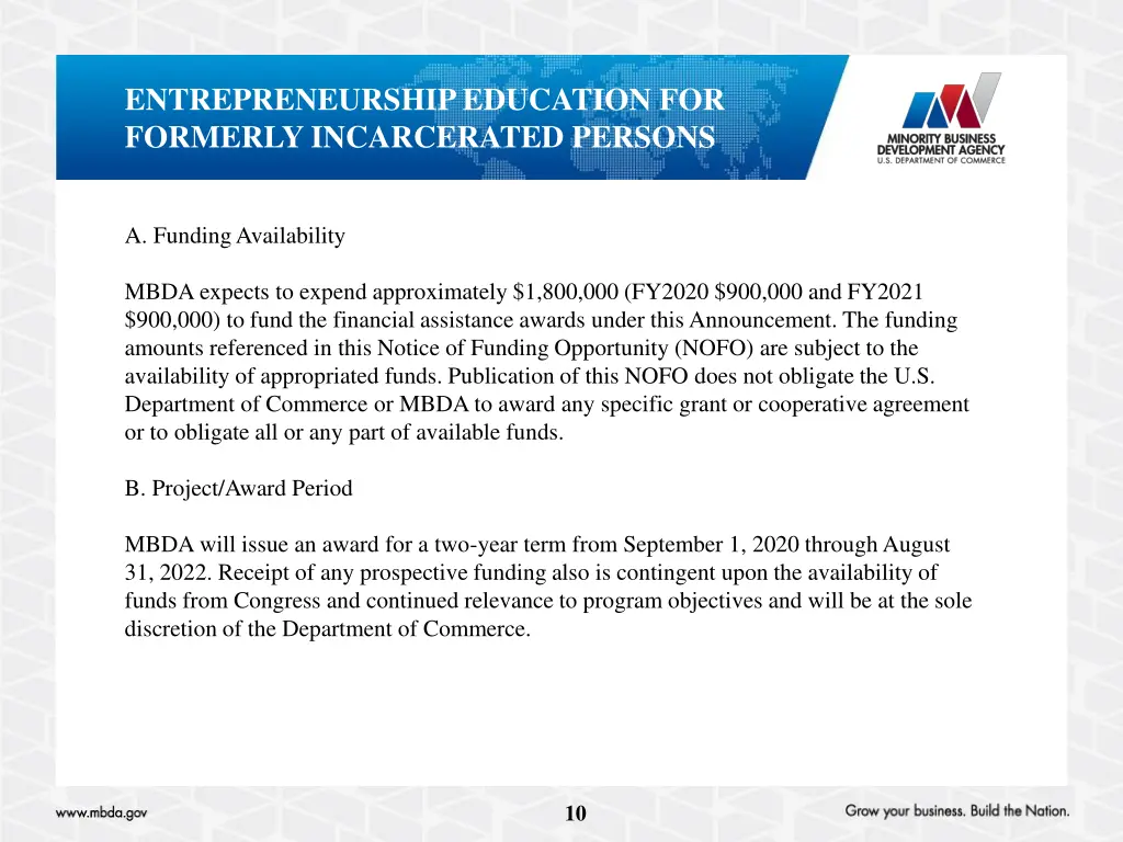 entrepreneurship education for formerly