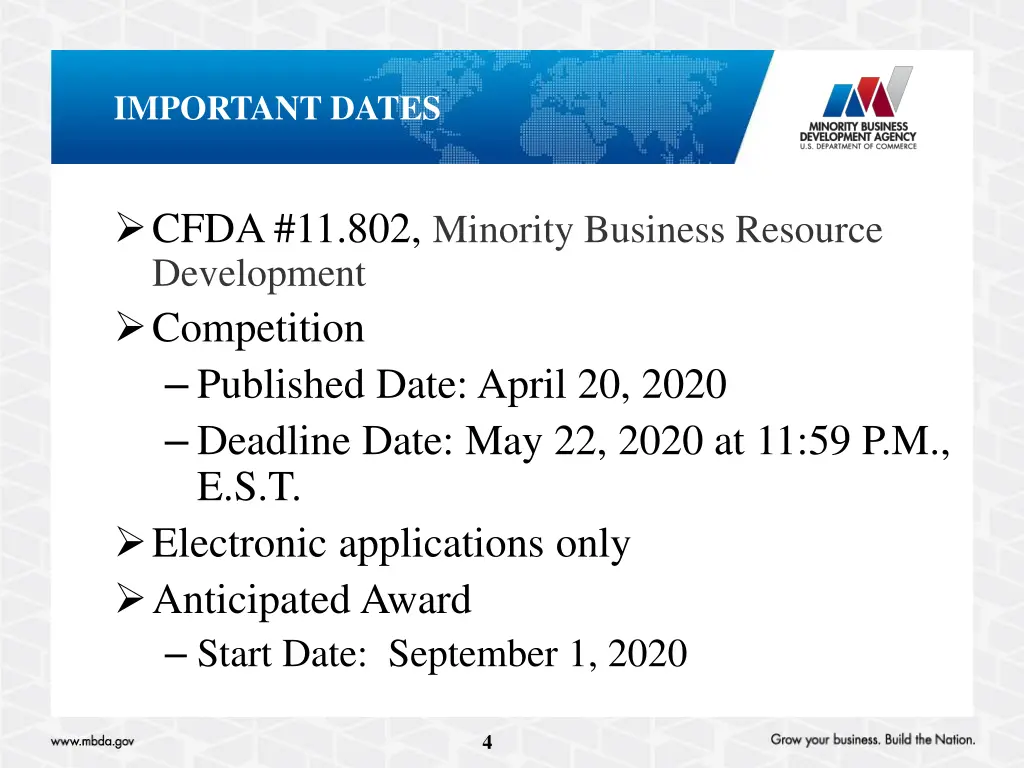 important dates