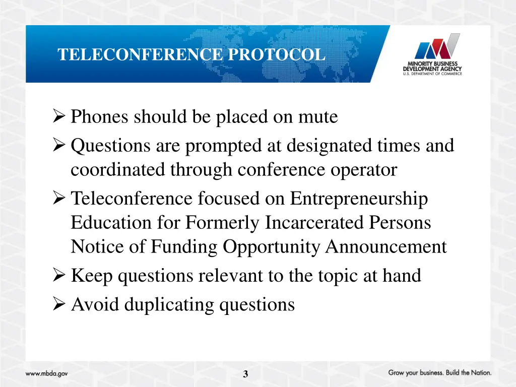 teleconference protocol
