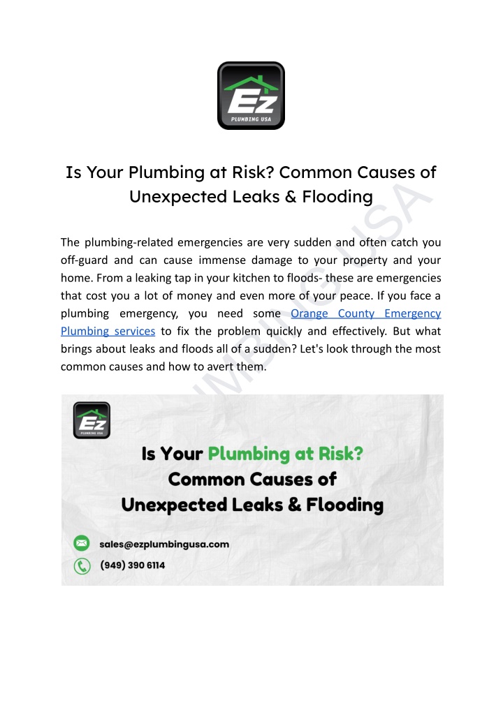 is your plumbing at risk common causes