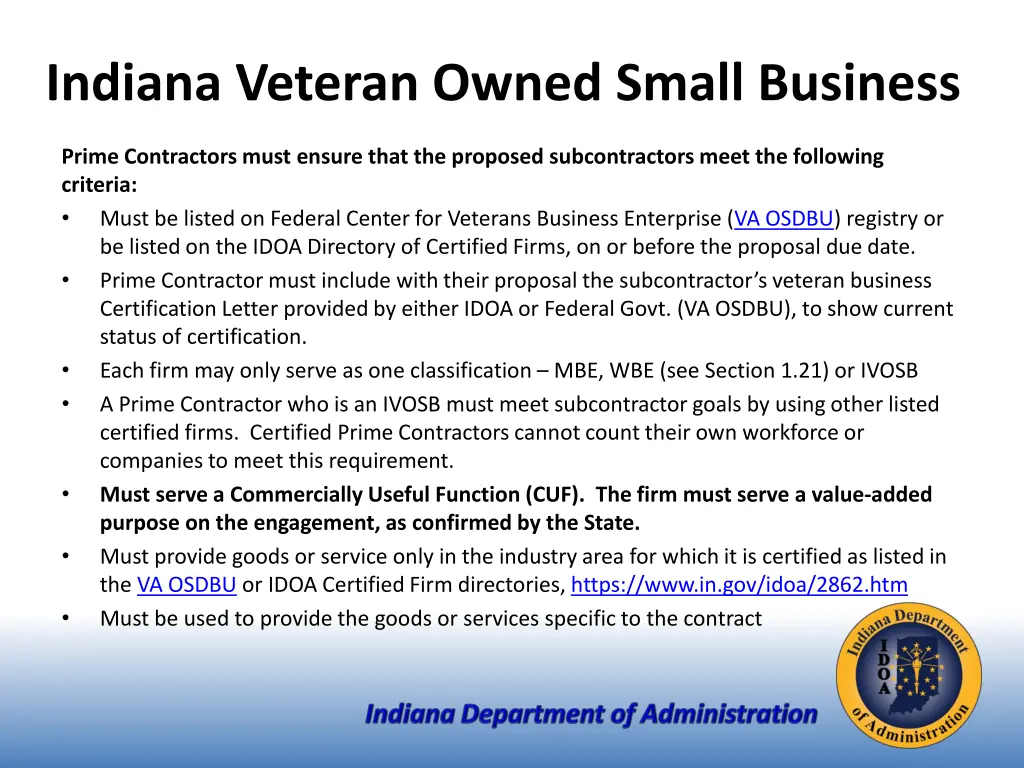 indiana veteran owned small business