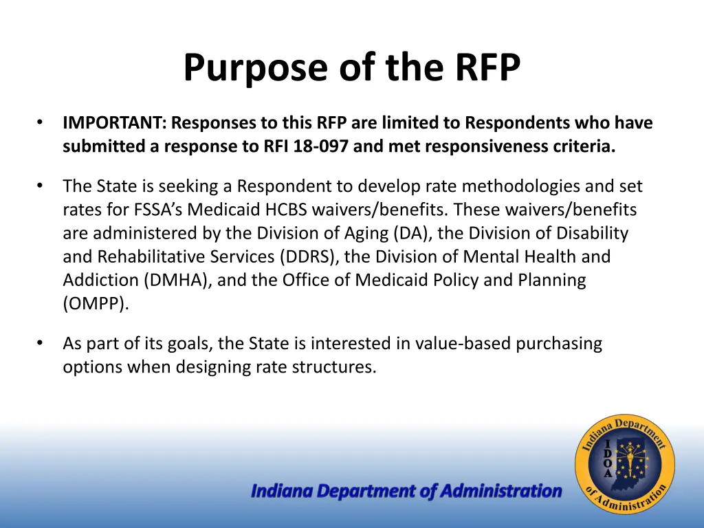purpose of the rfp