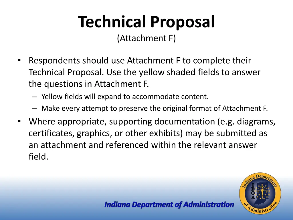 technical proposal attachment f