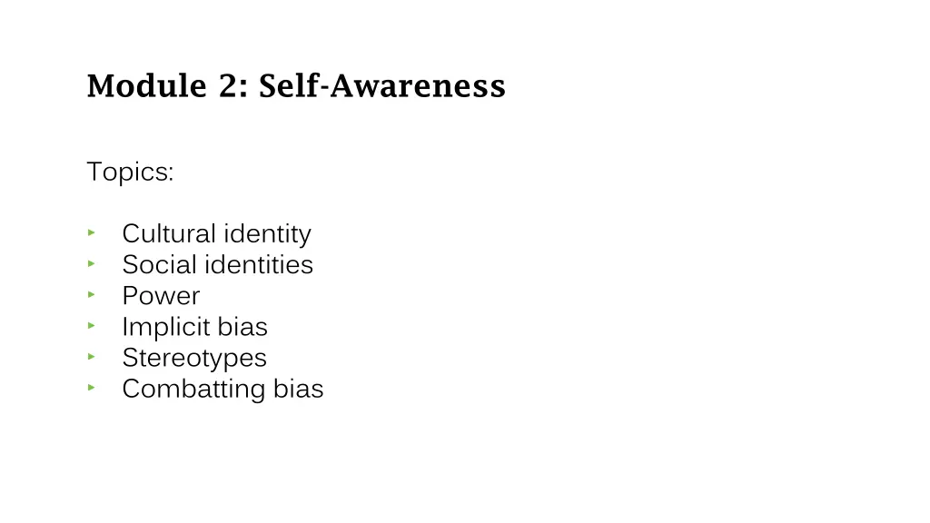 module 2 self awareness