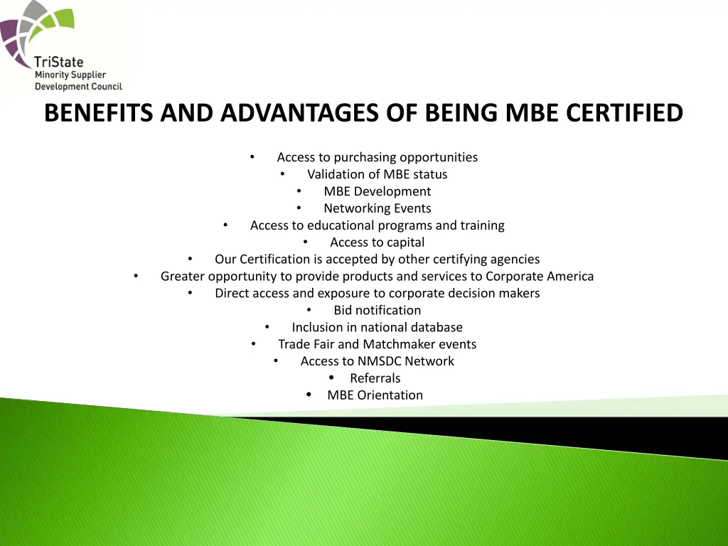 benefits and advantages of being mbe certified