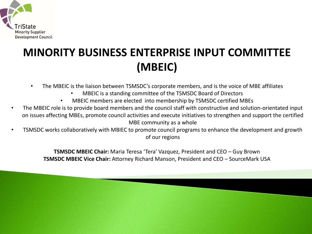 minority business enterprise input committee mbeic