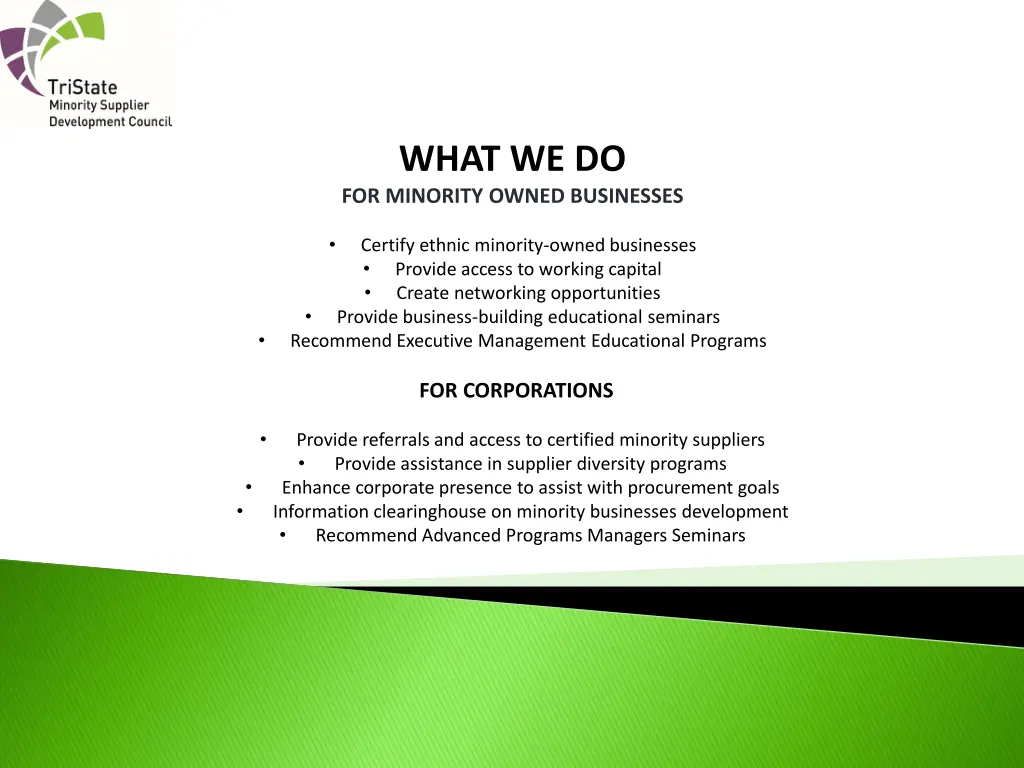 what we do for minority owned businesses