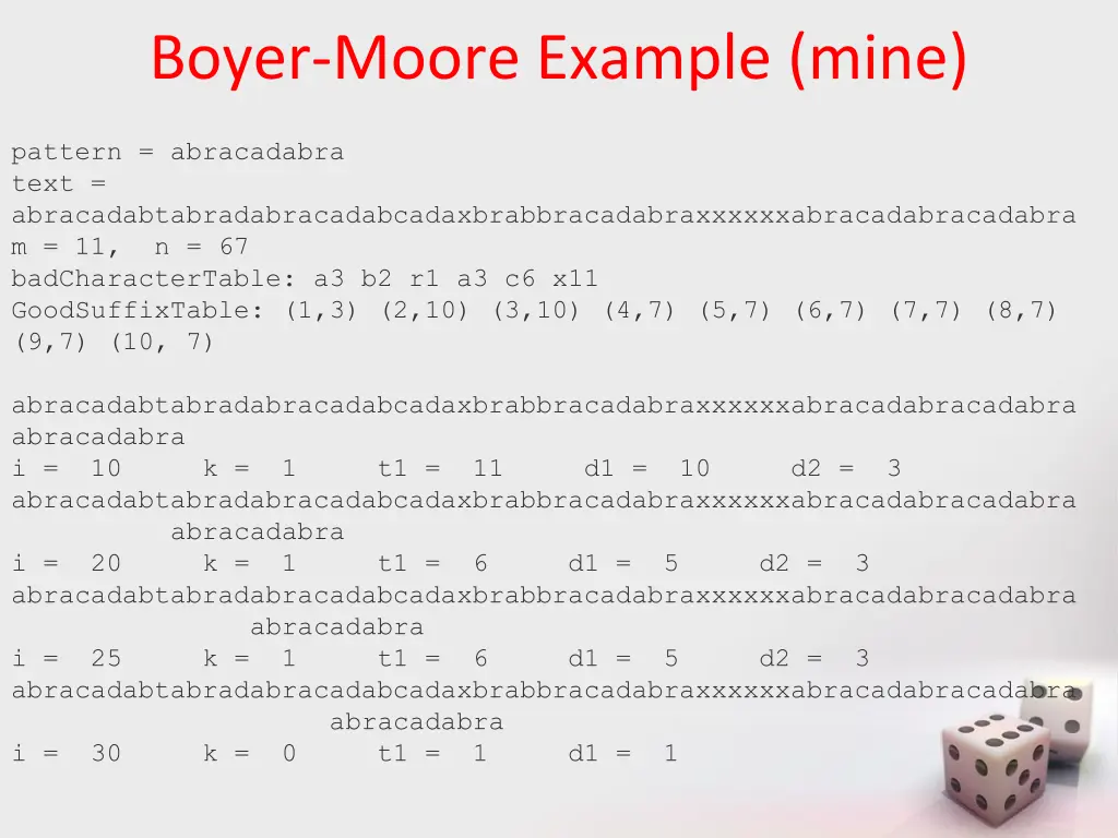 boyer moore example mine