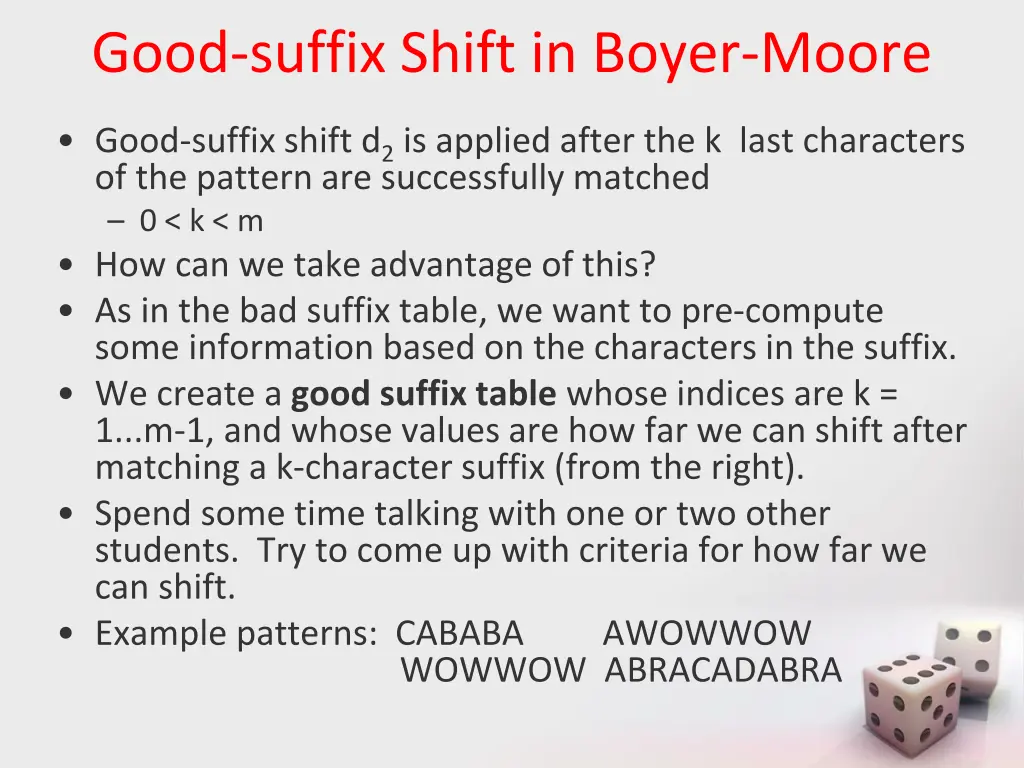 good suffix shift in boyer moore