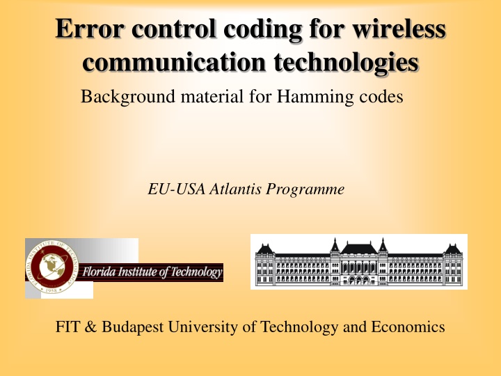 error control coding for wireless communication