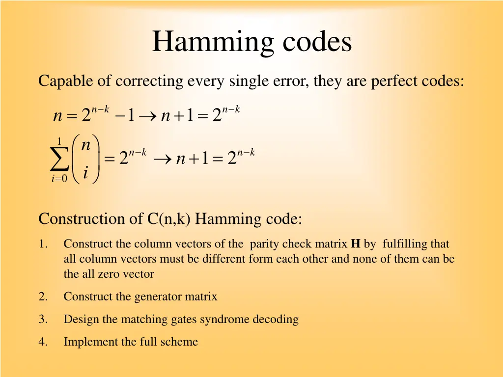hamming codes