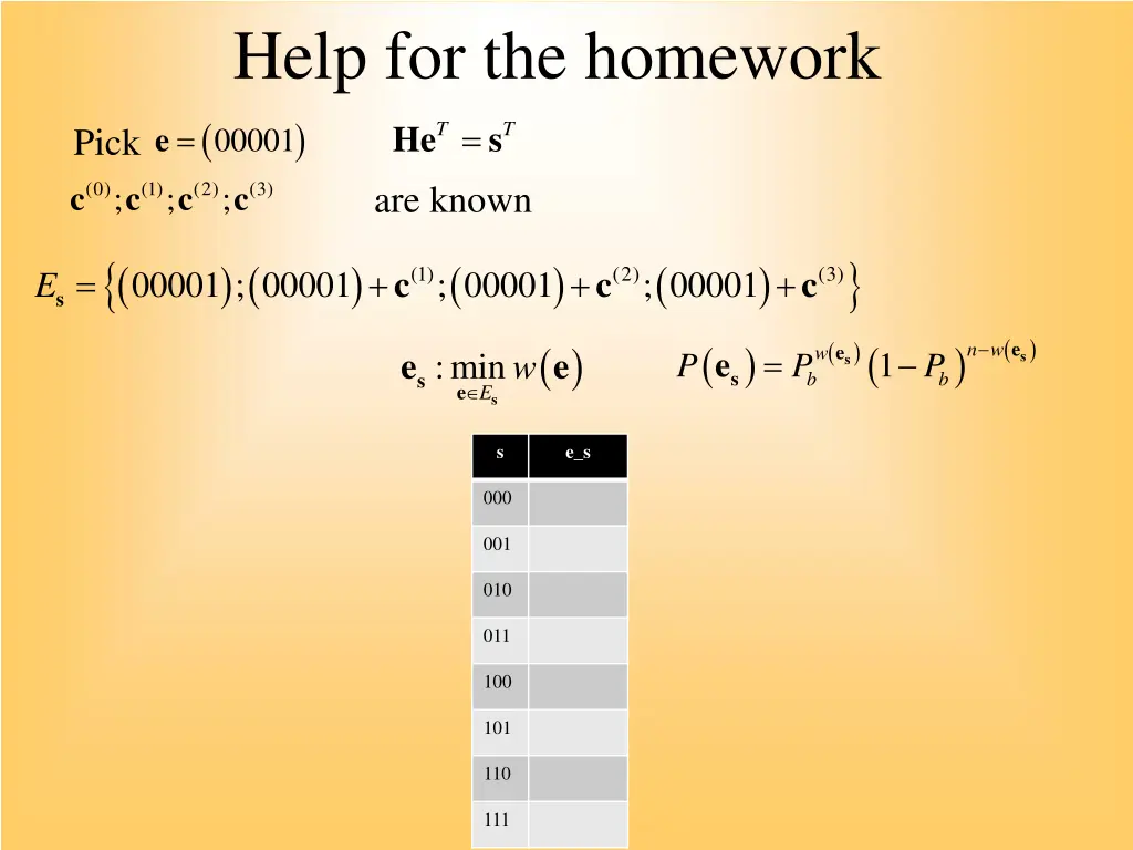 help for the homework 00001 he s c are known