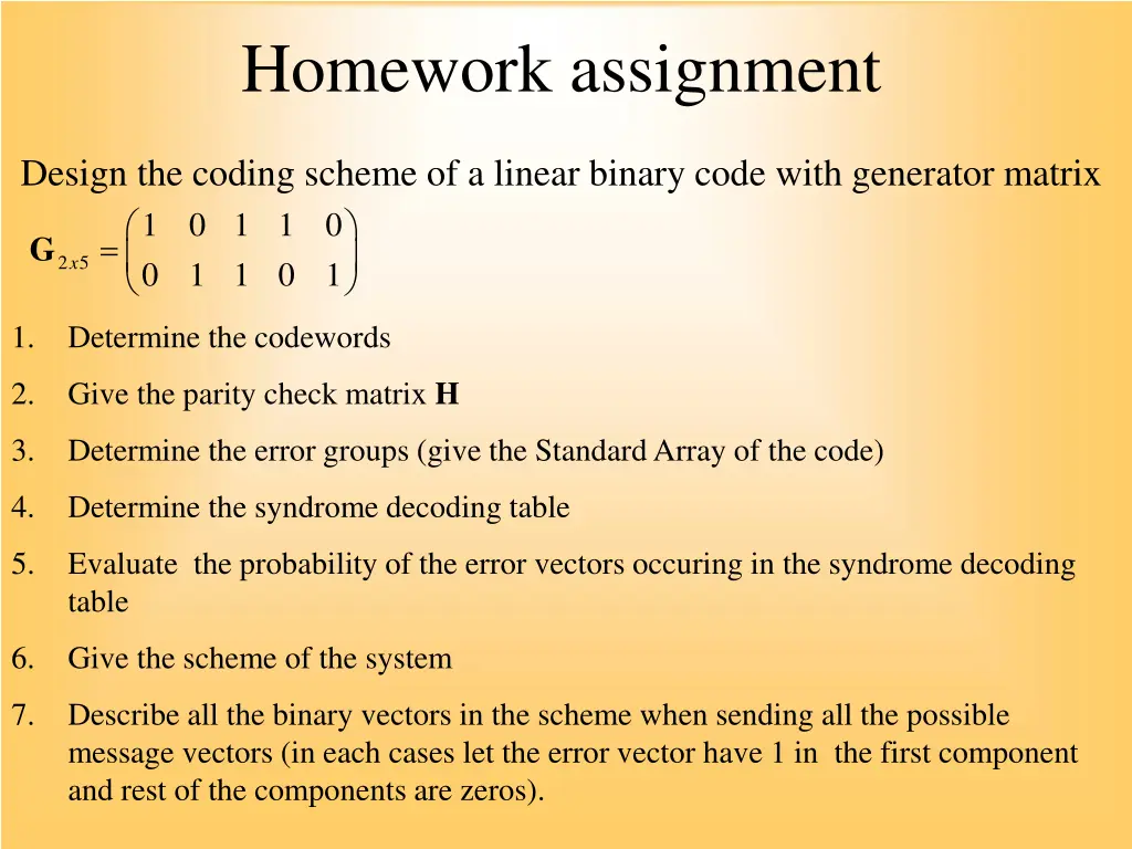 homework assignment