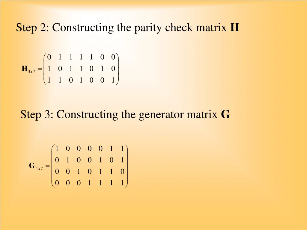 step 2 constructing the parity check matrix h